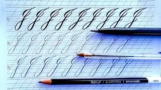 Cursive writing practice of capital letter J by Brush Pen | Pencil | Ball Pen @calligraphy65