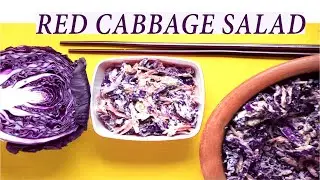 Red Cabbage salad making with sesame sauce | Healthy Vegan Recipe |  Complete meal  | slimming diet