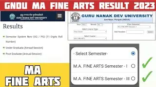 MA Fine Arts Result 2023 || Gndu Ma Fine Arts Result || Gndu Odd Semester Exams Result