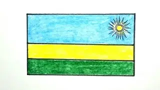 How to draw the Rwanda National Flag | Cara menggambar Bendera Nasional Rwanda