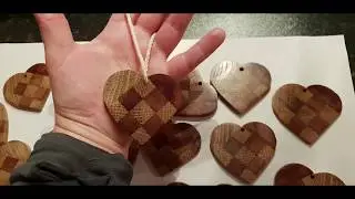 Wooden christmas hearts - made out of oak and mahogany
