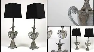 Pair Of 19th Century Zinc Architectural Elements, French Circa 1880, Mounted As Table Lamps