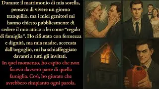 Al matrimonio di mia sorella, ho detto no al mio attico—mia madre mi ha schiaffeggiato. Vendetta.