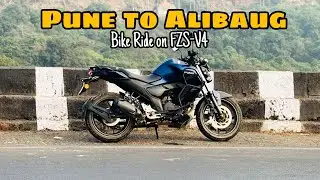 Pune to Alibaug bike ride || FZS-V4 💙 #motovlog #alibaug #vlog 
