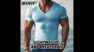 🔥 Our Men's V-Neck Tee combines ultra-soft breathability with a muscle-hugging fit.  #mensfashion