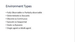 Artificial Intelligent - Types of Environment in Agent Based Problem