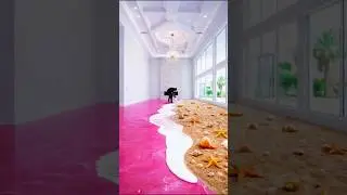 THIS FLOOR IS INSANE 😱 Beach Epoxy Floor|SlimeNorthASMR #homedecor #epoxyresin #resinart
