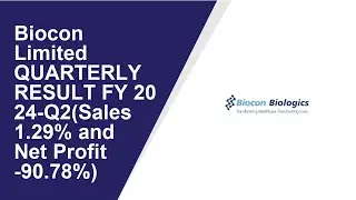 Biocon Limited Standalone Quarterly Result | Q2 Result 2024 | Biocon Limited latest news
