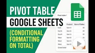 Pivot Table Google Sheet (Conditional Formatting on Total)