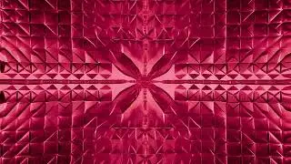 seamless shiny ribbed glass kaleidoscope squares refraction background texture in viva magenta