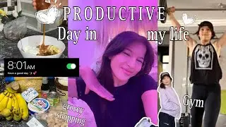 Productive day in my life✨🌸🏋🏻‍♀️| دوزو معيا نهار من حياتي (gym🏋🏻‍♀️healthy🥙grocery🛒)💕