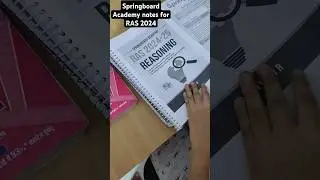 Springboard Academy notes for RAS exam 2024 #shorts #rpsc #ras #springboard #study #motivation #upsc