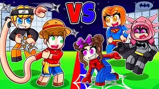 SUPERHEROES vs ANIME in Roblox Rivals!!!