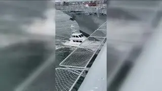 Boat crashes into USS Midway Museum