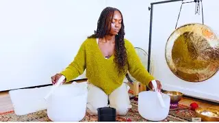 grounding sound bath meditation: crystal singing bowls and chimes for relaxation