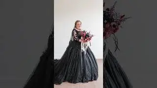 Customized Gothic Wedding Dress with Veil AV180006  | Cocomelody Real Wedding