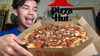 ASMR eating Pizza Hut Meat Lovers Pizza🍕