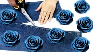 2 Amazing and practical idea with jeans/Making a magic flower with jeans