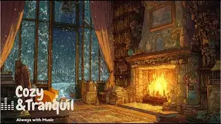 Winter Fireside Tea & Reading 🔥📖😺 | Cozy Lo-Fi Beats for Study, Relaxation & Peaceful Moments
