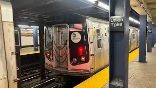 IND Queens Blvd Line: R160 E & F train action at Kew Gardens-Union Turnpike 