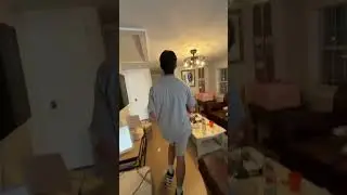 Danny brings up entire catering tray for Jackie