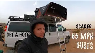 Surviving a Sandstorm in the Roof Top Tent - Terrifying 35-65 mph winds || Ikamper Owners Review