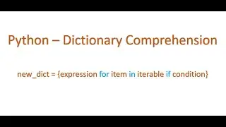 Python Interview questions - what is dictionary comprehension