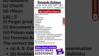 UGC NET Forensic Science I Net Qualified Faculty I Online Class Available #shorts #ytshorts #reels