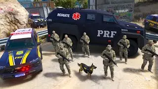 OPERA&Ccedil;&Atilde;O FAVELA CONFRONTO com AGENTES  da PRF  | GTA 5 POLICIAL