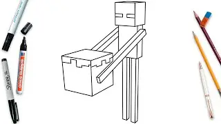 How To Draw Enderman Easy Step By Step | Minecraft Drawing Tutorial