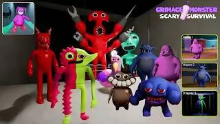 Grimace Monster Scary Survival - Gameplay Walkthrough Part 19 - Chapters 1,2,3 (Android, iOS)