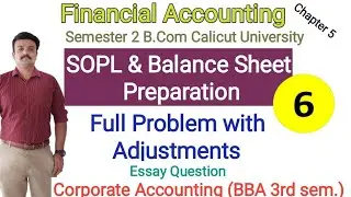 Statement of Profit and Loss and Balance sheet with adjustments/ Full problem/Essay Question