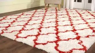 Barcelona Shag Rectangle Area Rug in White Rust by Safavieh BSG319E