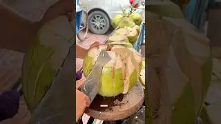 Amazing Results Peeling Big Coconut Water in 1:02 Min! #foryou #wow #trending #fruit #shorts