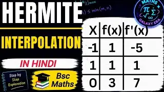 Hermite interpolation in Numerical  Analysis |Hermite polynomial | Hindi