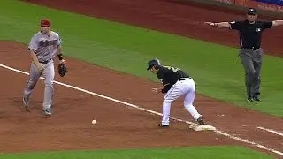 ARI@PIT: Kang gets hit in arm by pickoff throw