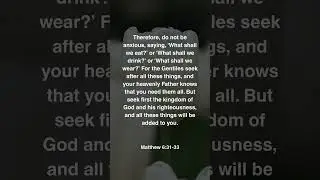 Seek God first, and everything else will fall into place.