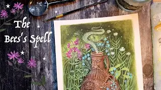 Artist-Timelapse Painting. The Bee's Spell. Inspired by a Fragment of the Past