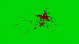 Gicl&eacute;e de sang 4 fond vert, After effect, green screen blood burst