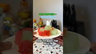 EASIEST High Protein Hydrating Gelatin! LESS THAN 200 CALORIES with 44g of Protein!🧊 #healthyeating