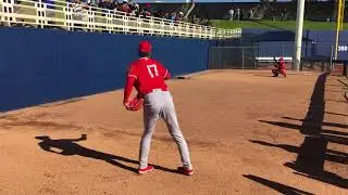 Shohei Ohtani Warming Up at Spring Training