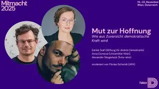 Panel Mut zur Hoffnung &ndash; Wie aus Zuversicht demokratische Kraft wird - Teil 1