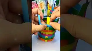 DIY Paper Weaving Basket | Easy Origami #Shorts #ytshorts #youtubeshorts
