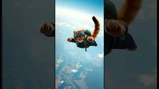 Fearless Feline: Skydiving Cat&rsquo;s Epic Paratrooper Mission! | Paws  #viralvideo #funny #cat