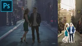 How to blend images and color match | couple on street | photoshop tutorial