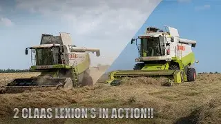 Claas Lexion 570 Terra Trac & Claas Lexion 460 IN ACTION!! | Harvesting Grass Seed