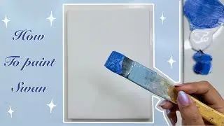 How to paint Swan /Peaceful Lake Scene Painting /easy acrylic painting tutorial