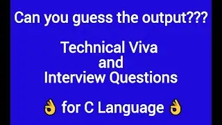 Technical and Tricky Questions - C Programs - Set 1