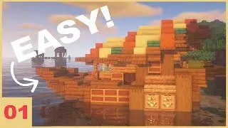 A New World and A Starter Boat House Tutorial (minecraft survival let's play #1)