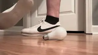 Stomping a old lightbulb with my Cortez